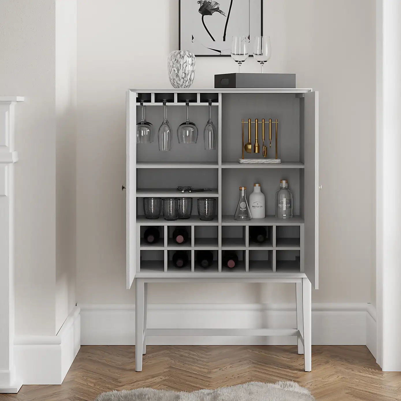 Stylish Grey Drinks Cabinet