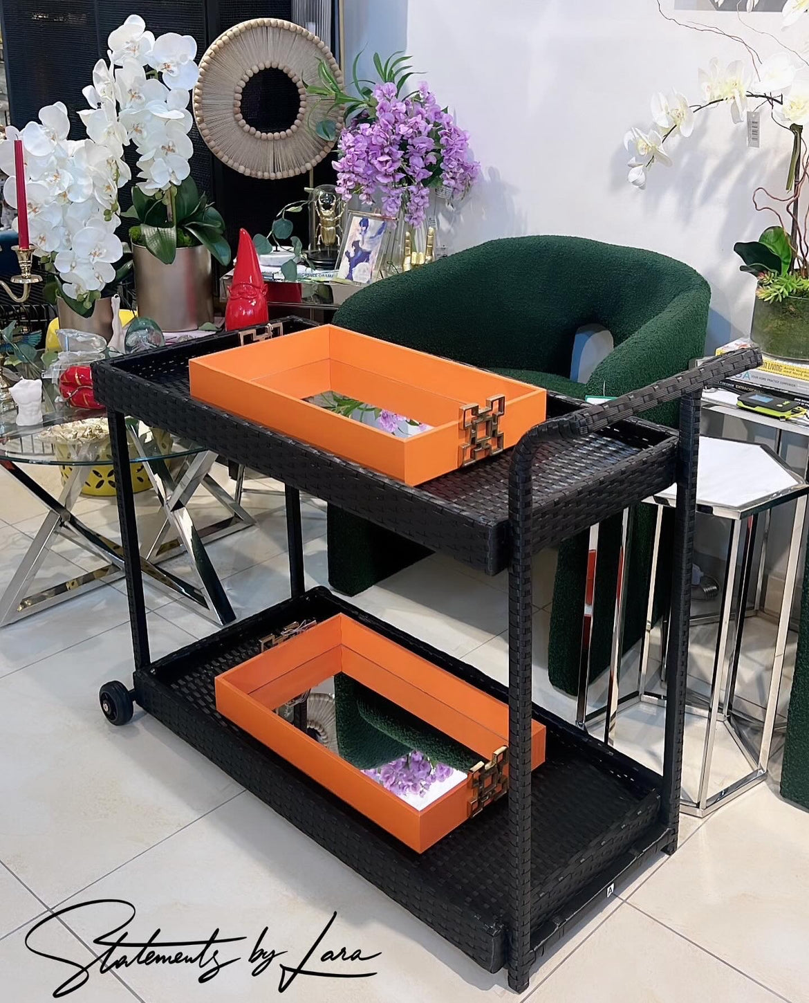 Orange Decorative Tray