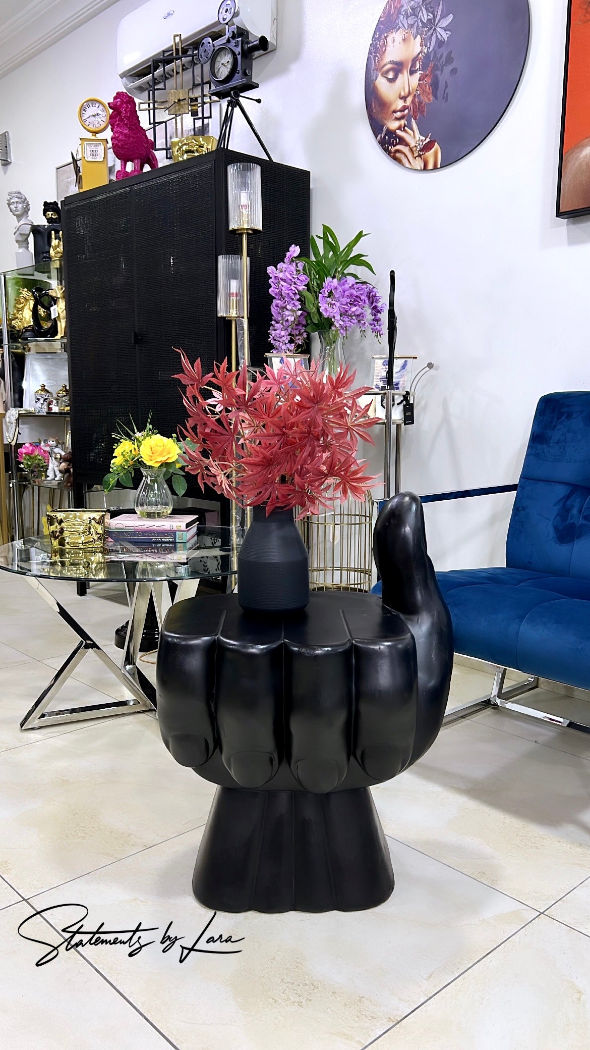 Accent Black Side Stool