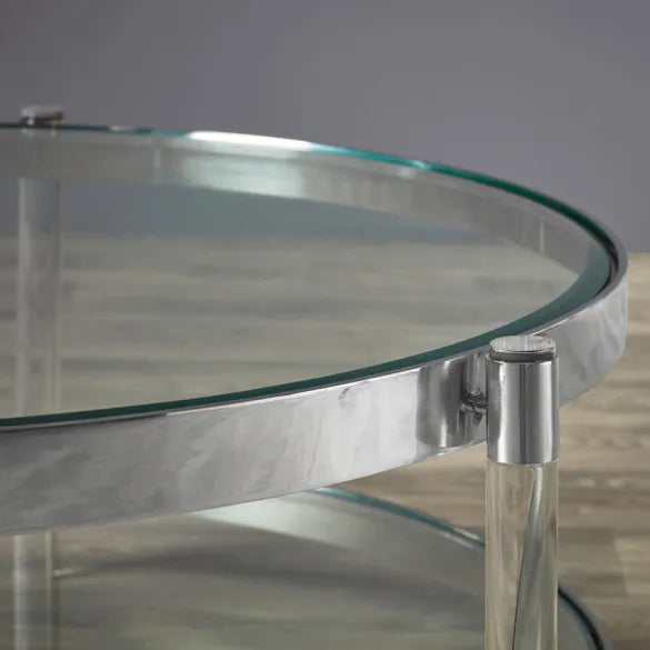 Acrylic & Silver Round Coffee Table