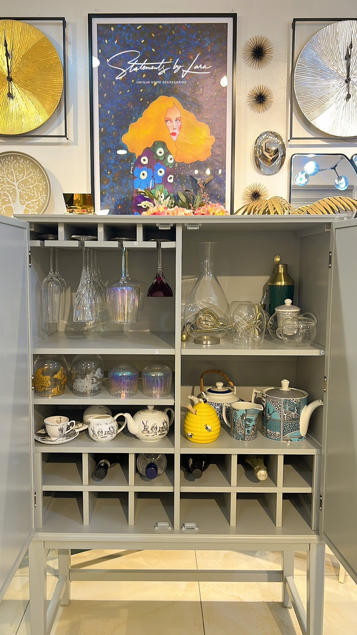 Stylish Grey Drinks Cabinet