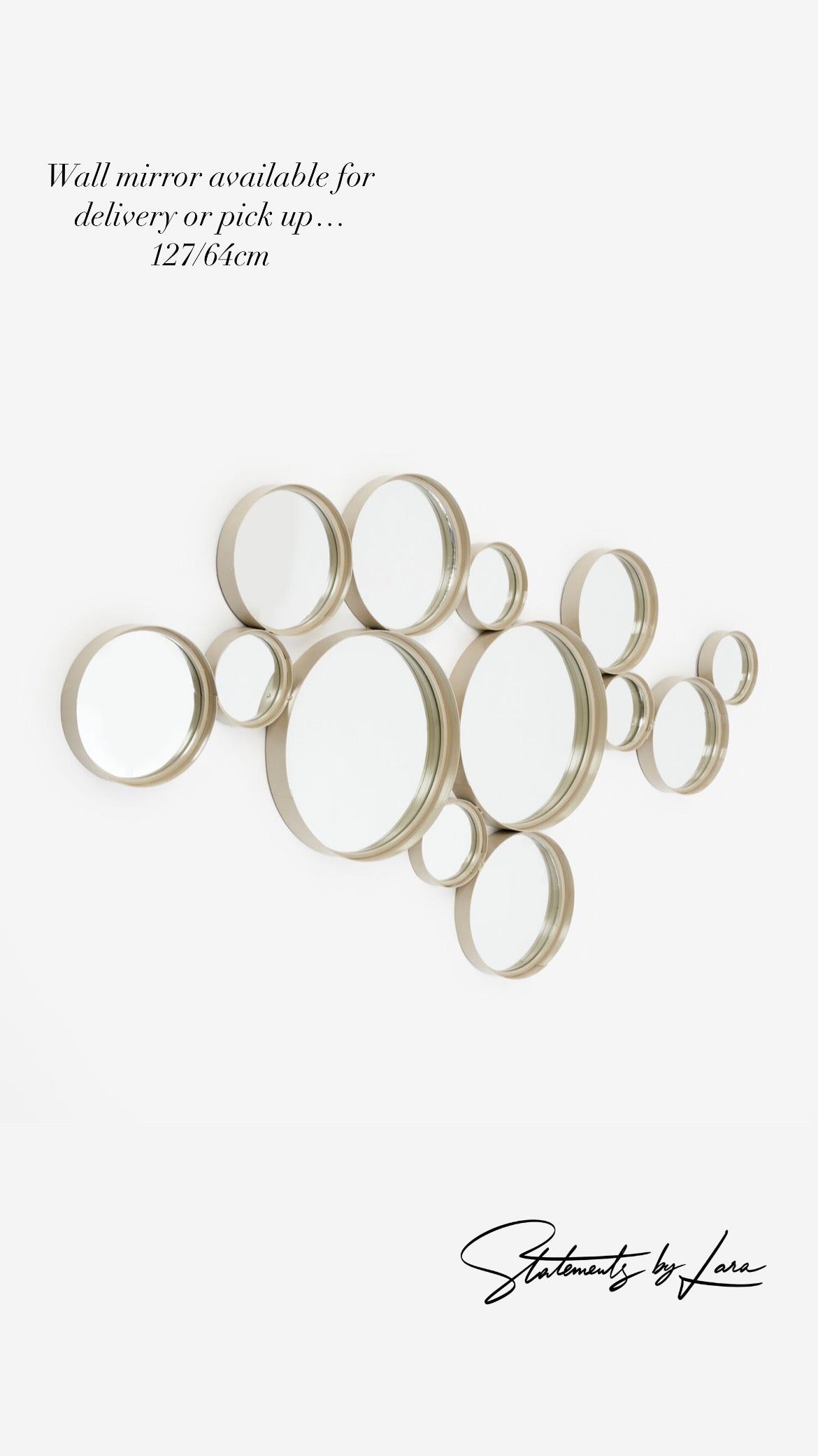 Beige Circular Wall Mirror