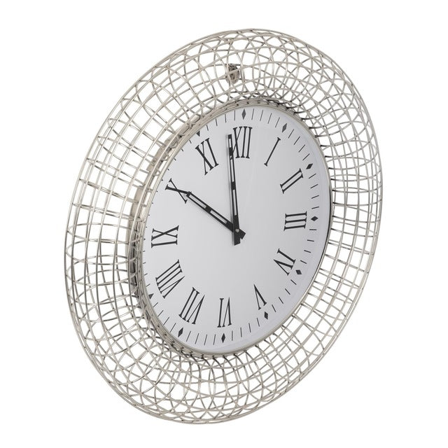 Silver Tone Caged Wall Clock