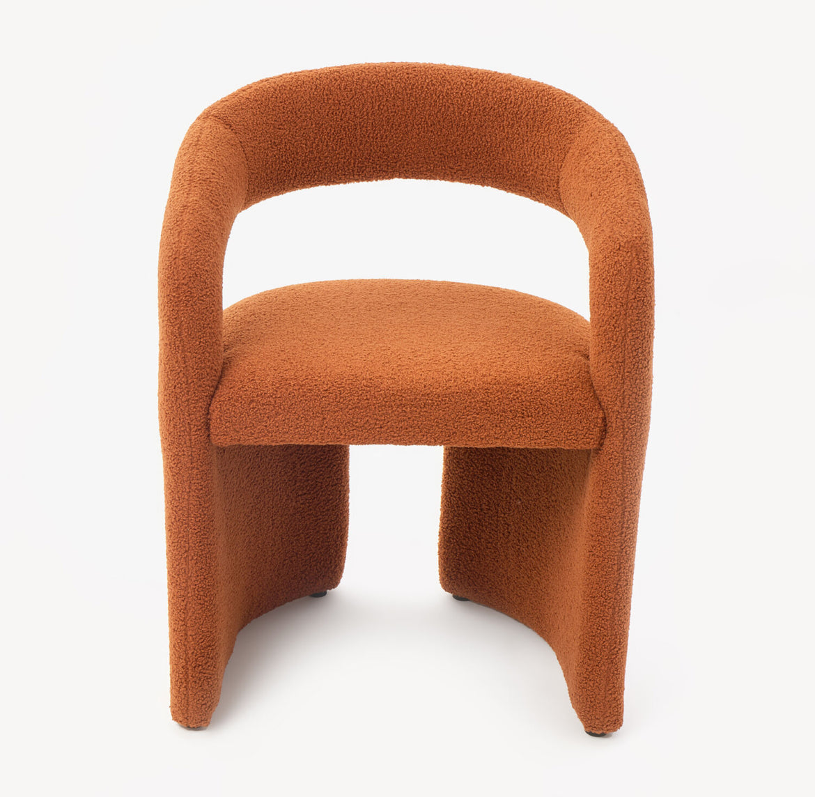 Orange Openback Boucle Accent Chair