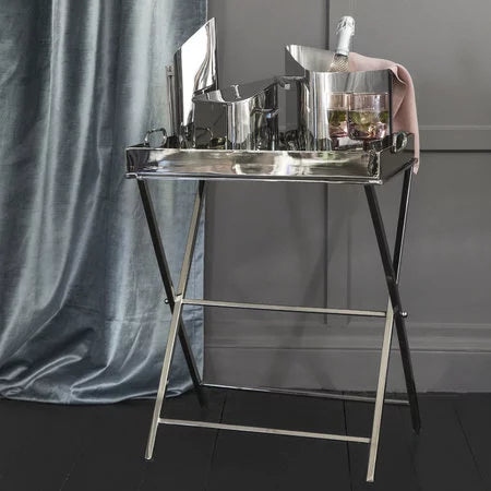 Silver Accent Tray Table