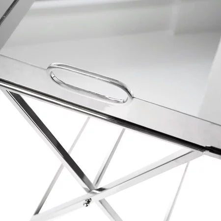 Silver Accent Tray Table