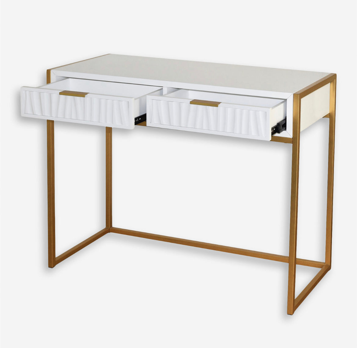 White & Gold Console Dressing Table