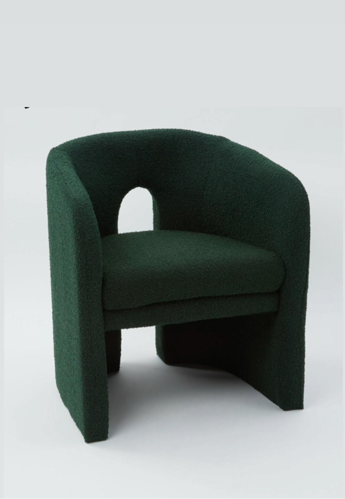 Green Boucle Accent Chair