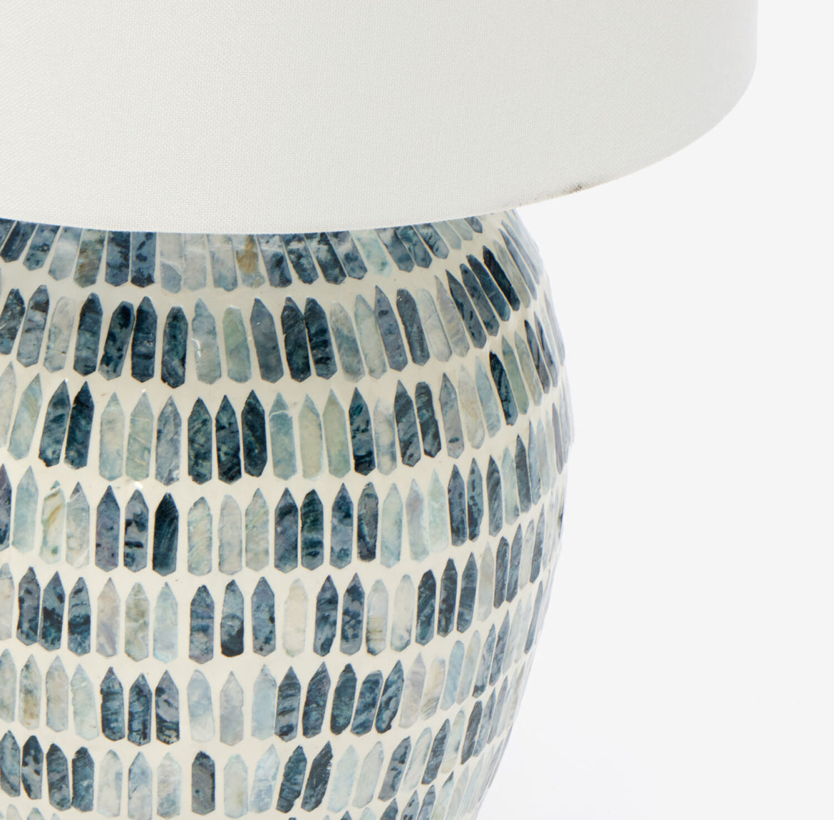 Green & White Capiz Table Lamp