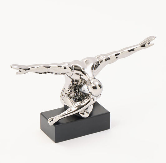 Silver Ceramic Male Figurine