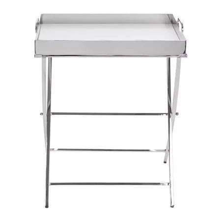 Silver Accent Tray Table