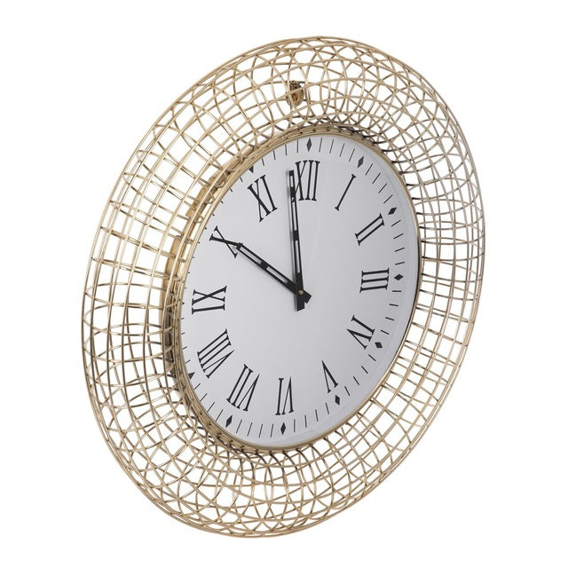 Gold Tone Caged Wall Clock