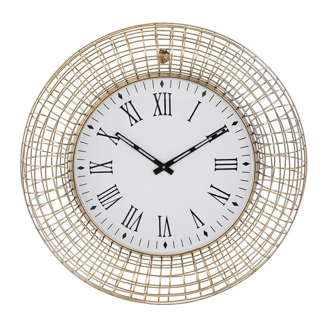 Gold Tone Caged Wall Clock