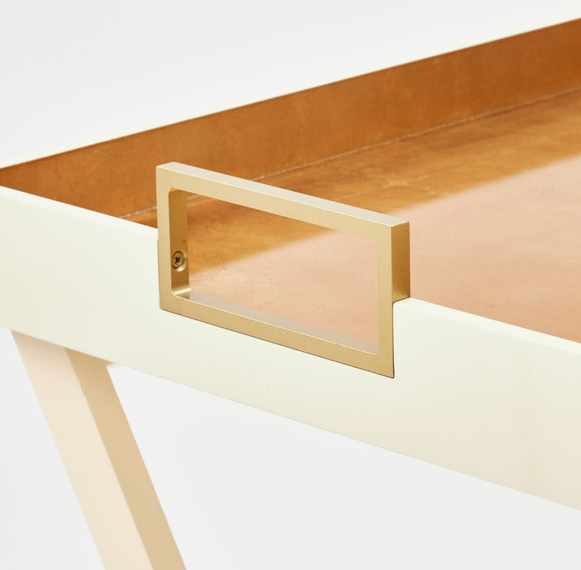 Cream & Gold Accent Tray-Table