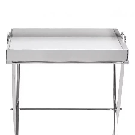 Silver Accent Tray Table