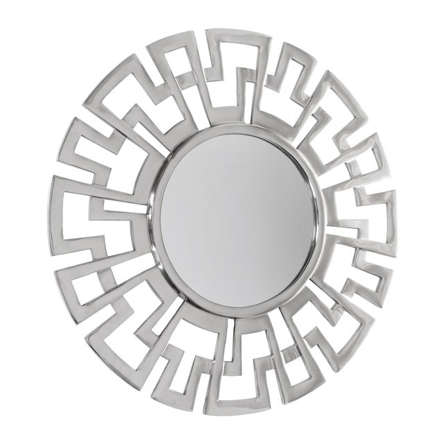 Silver Tone Decorative Round Mirror