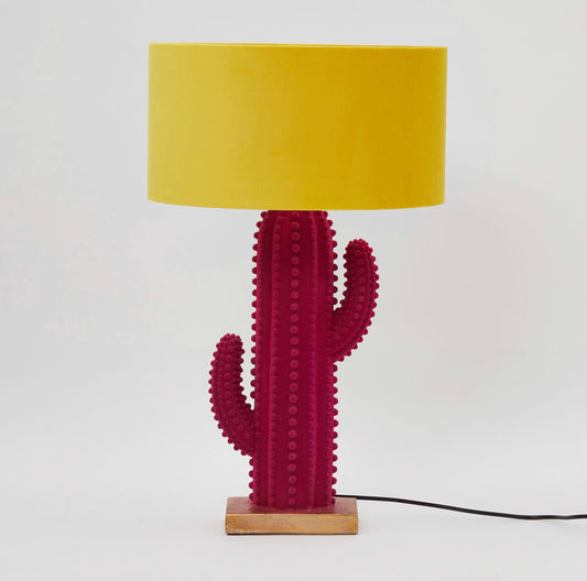 Pink & Yellow Cactus Table Lamp