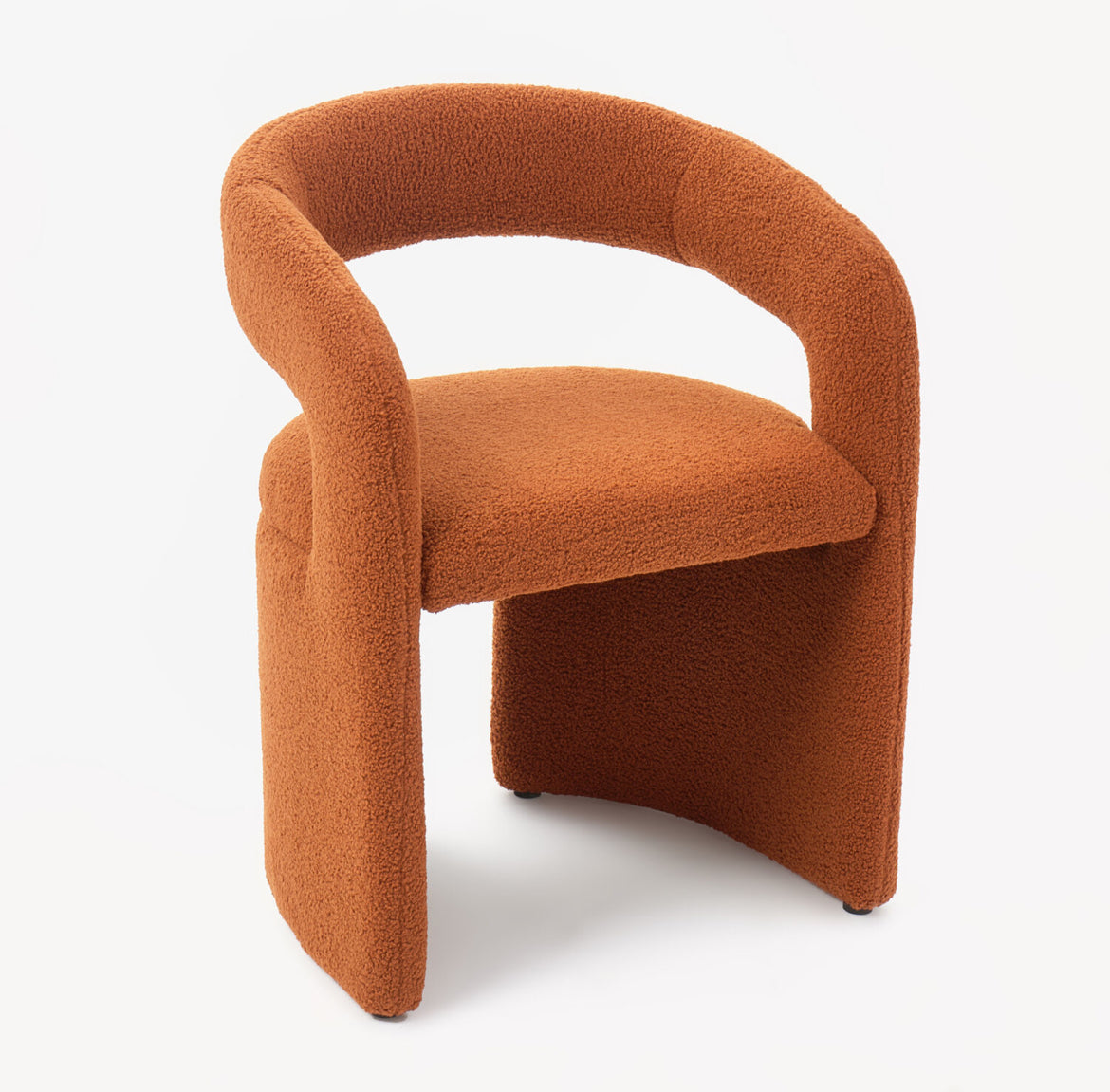 Orange Openback Boucle Accent Chair