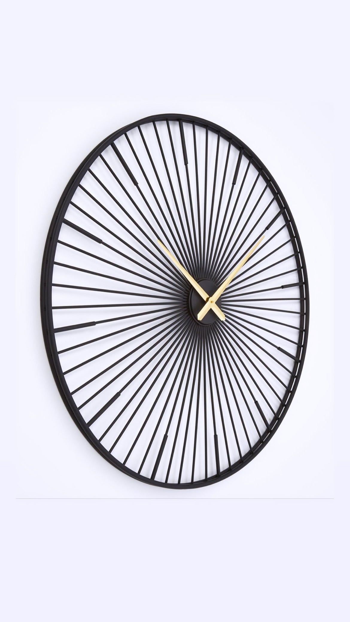 100cm Black Wired Wall Clock